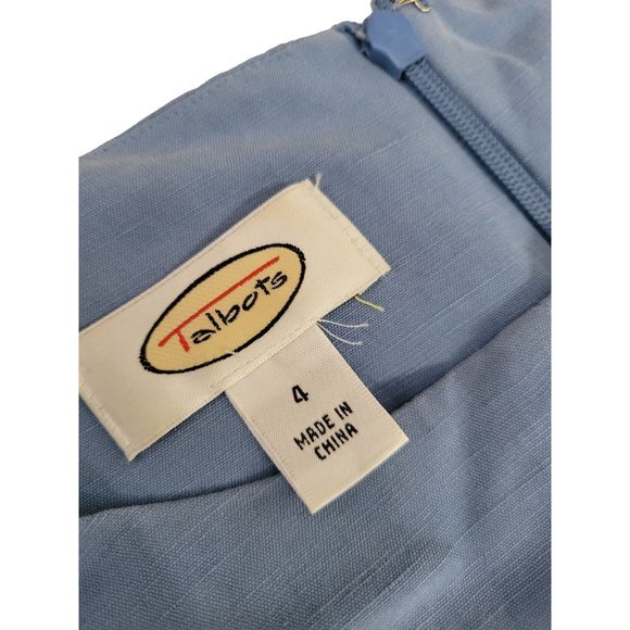 Talbots Light Blue Sheath Dress with Collared Jacket - Women's Size 4  - Back Sl - Picture 6 of 6
